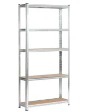 Metalowy srebrny regał do piwnicy 180 cm - Logido 5X w sklepie Edinos.pl