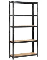 Regał metalowy magazynowy czarny stelaż 180 cm - Logido 5X w sklepie Edinos.pl