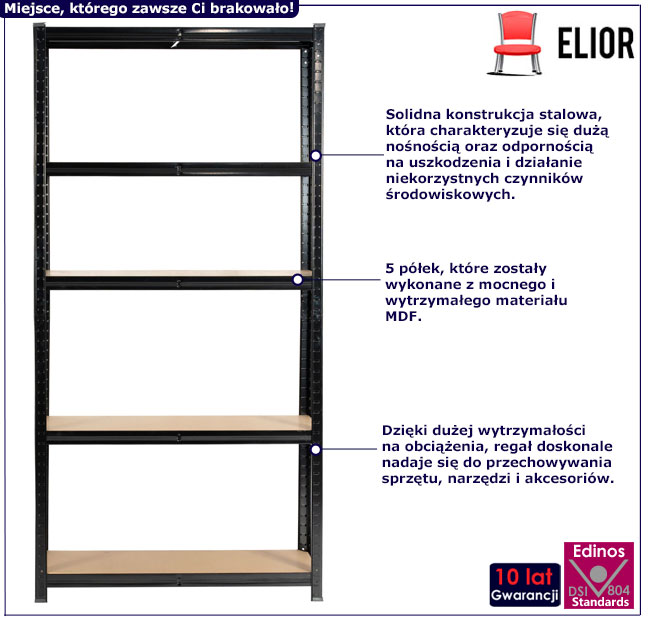 Czarny regał z zestawu Filove 6X