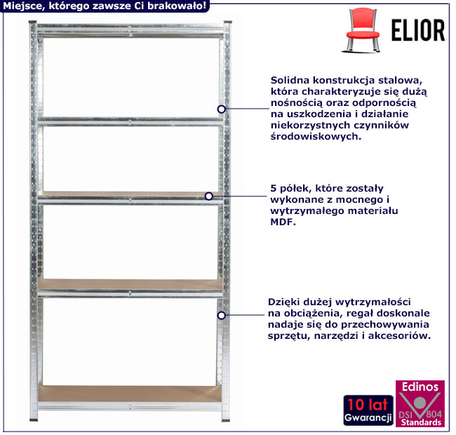 Srebrny regał z zestawu Filove 6X