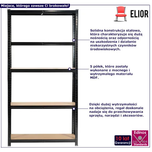 2 czarne regały magazynowe Logido 7X