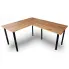 Regulowane biurko narożne loft 90x180x60 dąb craft złoty - Kogito