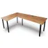 Duże narożne biurko loft regulowane 120x180x60 dąb craft złoty - Kogito