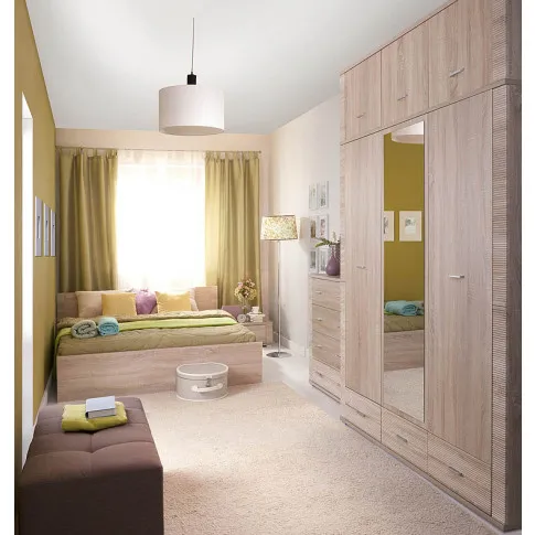 Szczegółowe zdjęcie nr 4 produktu Szafa trzydrzwiowa z lustrem do sypialni - Donet 16X