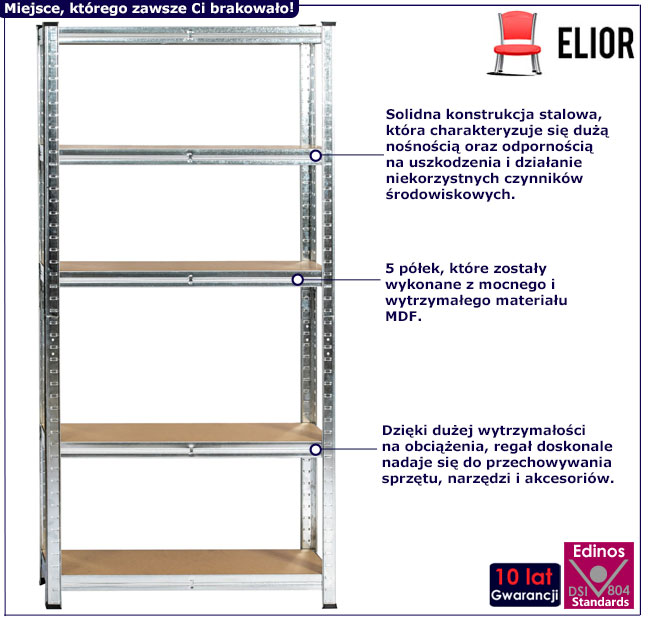 Srebrny regał z zestawu Filove 9X