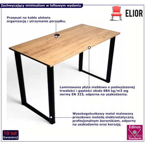 Loftowe biurko do pracy 120x60 Imet