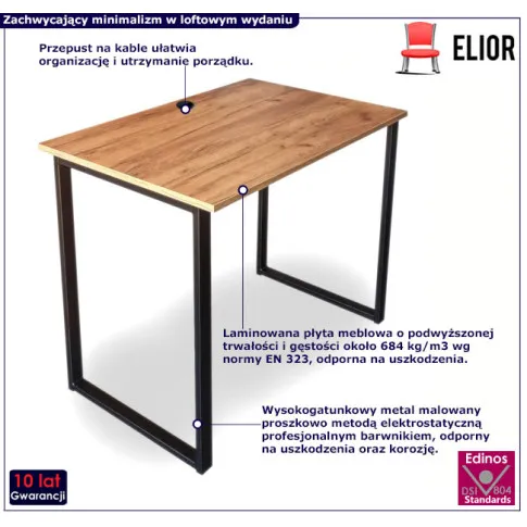 Proste loftowe biurko 90x60 Imet