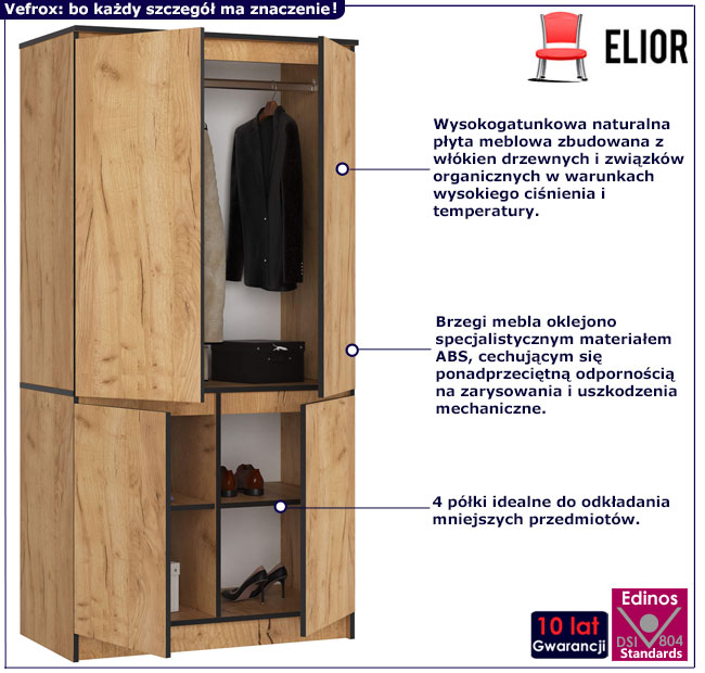 Stojąca szafa Vefrox dąb craft