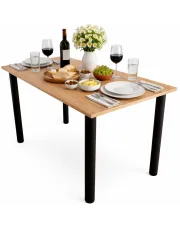 Minimalistyczny stół loft z wkręcanymi nogami 120x60 dąb craft złoty - Maros w sklepie Edinos.pl