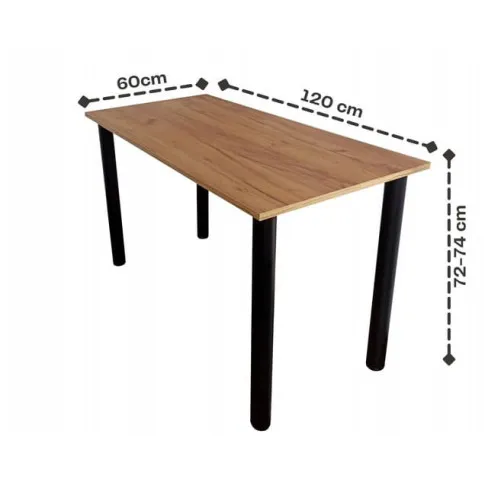 Rysunek w wymiarami stołu Iwez 120x60