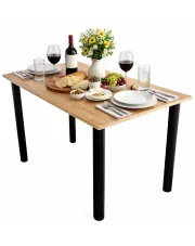 Stół industrialny kuchenny z regulacją wysokości nóg 90x60 dąb craft złoty - Maros w sklepie Edinos.pl