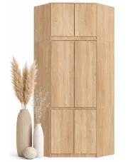 Narożna szafa w stylu skandynawskim z nadstawką - Nixer w sklepie Edinos.pl