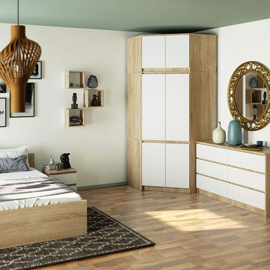 Prezentacja szafy Nixer dąb sonoma + biały