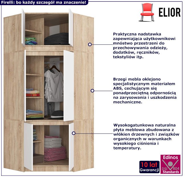 Szafa Nixer dąb sonoma + biały