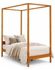 Miodowo brązowe pojedyncze łóżko 100x200cm - Tamai w sklepie Edinos.pl