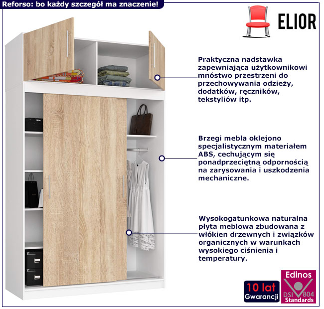 Szafa Vires biały+dąb sonoma