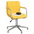 Żółte pikowane krzesło biurowe Lonja