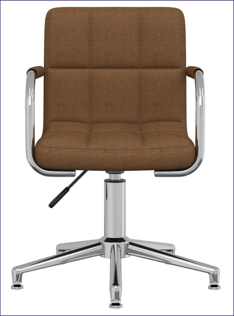 Pikowany fotel obrotowy tapicerowany bez kółek Lonja brązowy