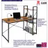 Metalowe biurko pod laptopa z regałem Tiguan postarzany dąb