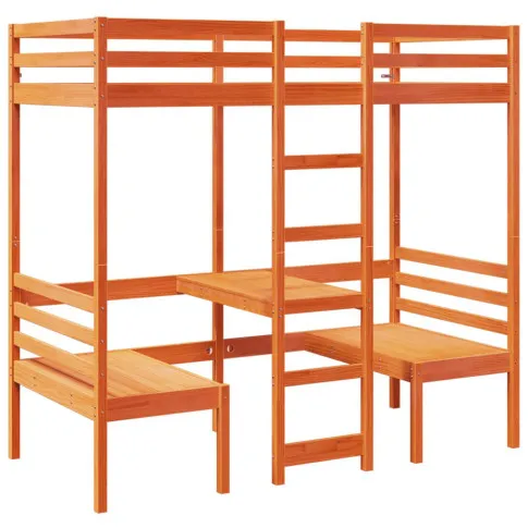 Brązowe łóżko piętrowe Devrix 3X