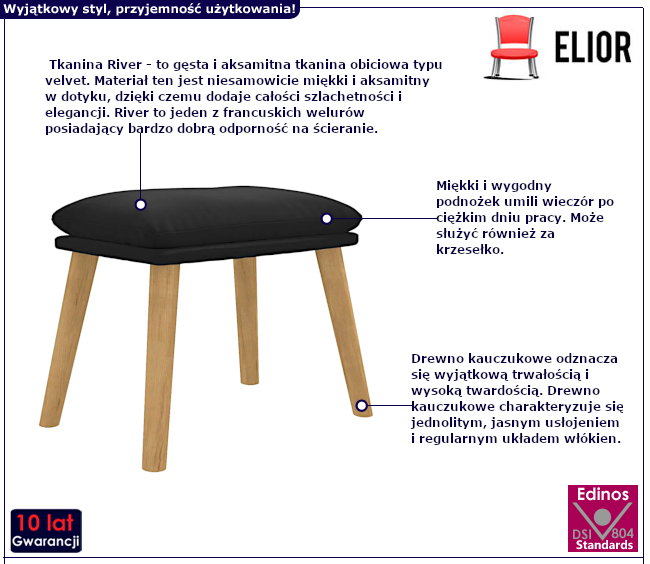 Aksamitny podnóżek Celanto