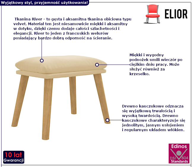 Aksamitny podnóżek Celanto