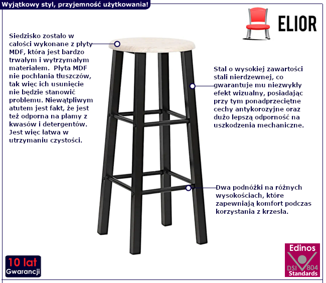 Metalowe hokery Parys