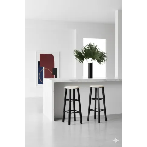 Czarne metalowe industrialne hokery 2 szt   Parys