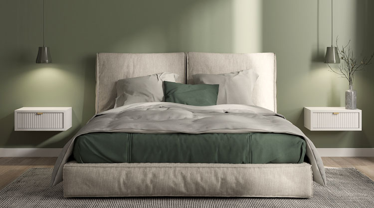 Biała ryflowana szafka nocna z szufladą Magnet