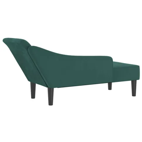 Ciemnozielony szezlong na nóżkach Luziana