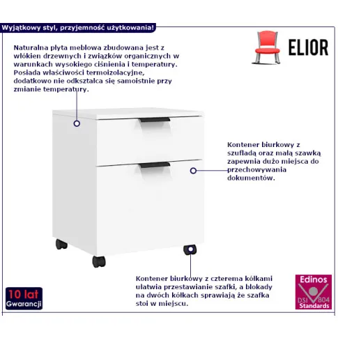 Fyrona kontener biurkowy biały