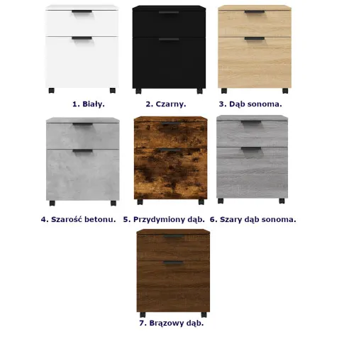 Kolory szafki biurkowej Fyrona