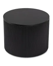 Czarny okrągły stolik kawowy na lamelowej podstawie - Septim 3X w sklepie Edinos.pl