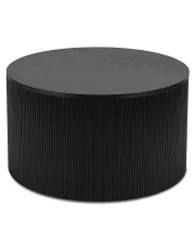 Czarny okrągły stolik kawowy z lamelami - Septim 4X w sklepie Edinos.pl