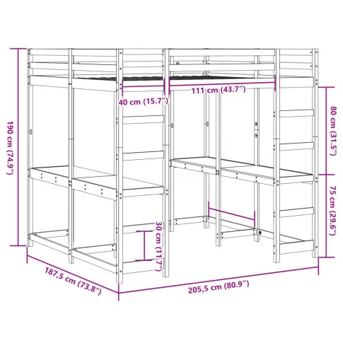 Wymiary łóża Kortul 5X