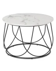 Okrągły stolik kawowy z imitacją marmuru - Elofi w sklepie Edinos.pl