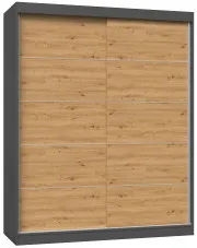 Szafa rozsuwana do sypialni dąb artisan antracyt 160 cm - Cetris 7X w sklepie Edinos.pl