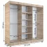 Szczegółowe zdjęcie nr 7 produktu Szafa przesuwna do sypialni dąb sonoma + antracyt 200 cm - Lenora 6X