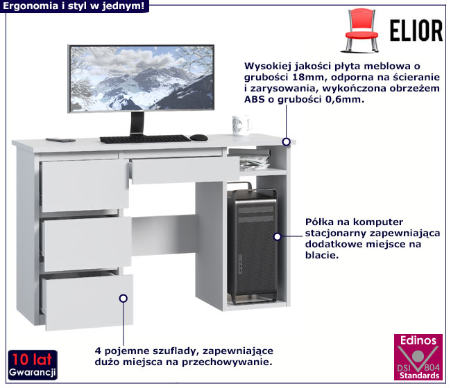 Białe biurko Merisor