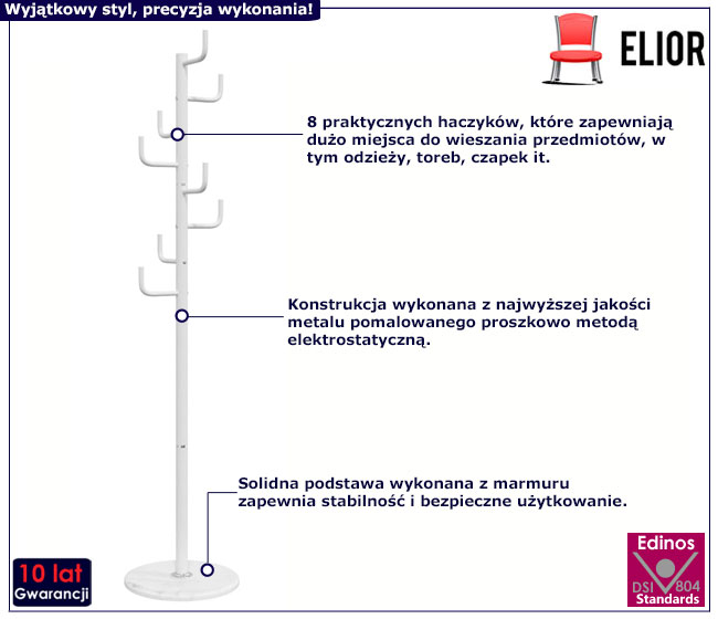 Biały wieszak Elegro 3X