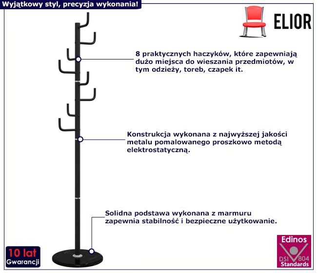 Czarny wieszak Elegro 3X