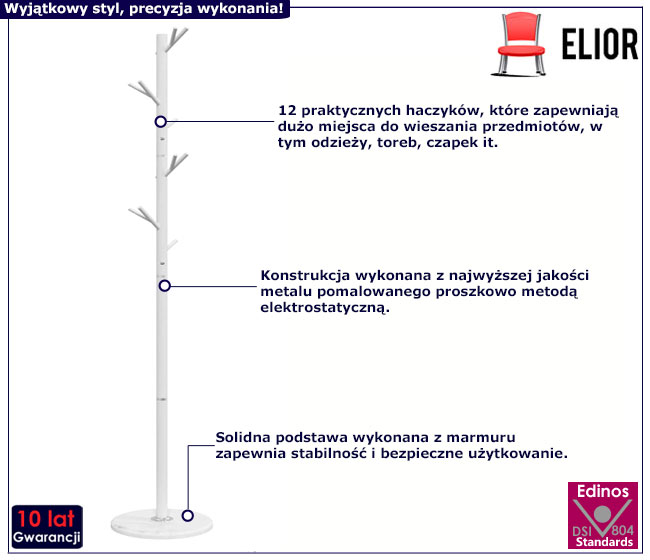 Biały wieszak Elegro 4X