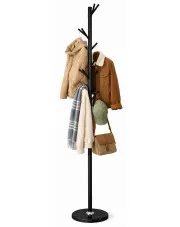 Stojący czarny wieszak na ubrania z 12 haczykami - Elegro 4X w sklepie Edinos.pl