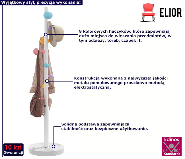 Biały wieszak Larion