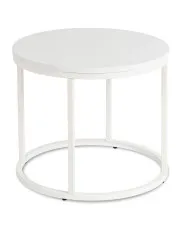 Biały nowoczesny okrągły stolik kawowy - Figo 3X w sklepie Edinos.pl