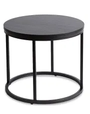 Czarny stolik kawowy na metalowej podstawie loft - Figo 3X w sklepie Edinos.pl