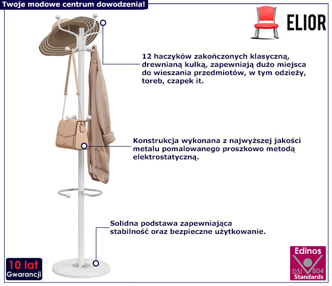 Biały wieszak Soflos 3X