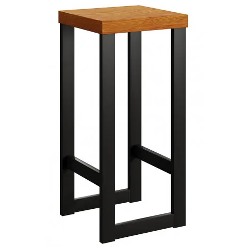 Zdjęcie produktu Czarny drewniany taboret loft - Pedros 3X 4 kolory.