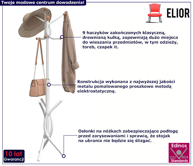 Biały wieszak Soflos 4X