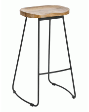 Industrialny taboret drewniany z metalowymi nogami - Eved w sklepie Edinos.pl